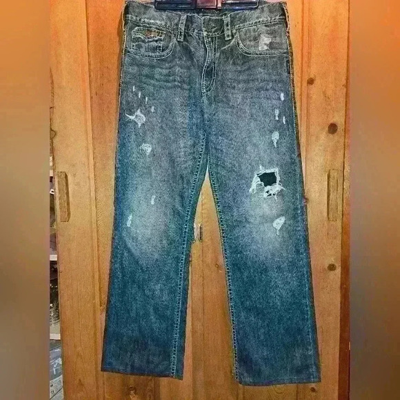 Silver Jeans Co Men's jeans size 36waist,‎ length hemmed,  distressed, dark wash - Picture 1 of 9